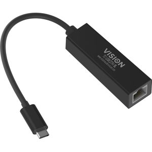 Vision - TC-USBCETH/BL - Netwerkadapter - Zwart - USB-C 3.1 - Gigabit Ethernet