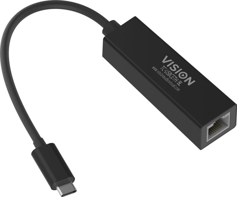 Vision - TC-USBCETH/BL - Netwerkadapter - Zwart - USB-C 3.1 - Gigabit Ethernet