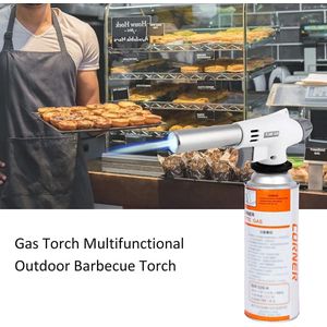 Gift Land® Gasbrander + 1 Gasfles - Aansteker - Creme Brulee Brander - Soldeer - Keukenbrander - Camping