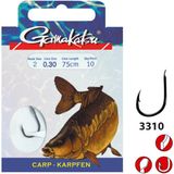 Gamakatsu Onderlijnen Carp Haak 3310F - 60cm (10 pcs) Maat : 60cm - haak 8 - 0.25mm