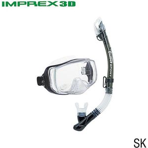 TUSAsport Snorkelmasker Duikbril Snorkelset Imprex 3D dry UC3325 - Zwart