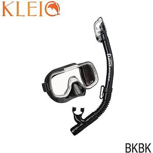 tusaSPORT Mini Kleio dry kinder snorkelset duikbril UC2022 - zwart/zwart