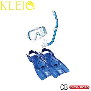 TUSAsport Snorkelmasker Duikbril Snorkelset Mini-Kleio Hyperdry voor Kinderen UP0201 - blauw - maat M (35-42)