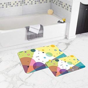 Bonamaison antislip Badmatten - Doormat, eenvoudig te reinigen badmat, zacht Polyester douchekleed 1 Stuk 50x80cm + 1 Stuk 50x45cm - Ontworpen en geproduceerd in Turkije