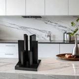 Yaxell - Tower - Messenblok - Magnetisch - Zwart Gelakt Beukenhout