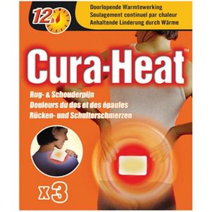 Cura Heat Rug- en Schouderpijn - Warmtekompres Pleister - 3 stuks