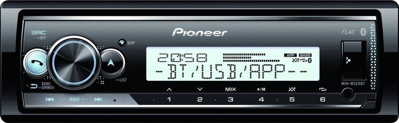 Pioneer - MVH-MS510BT - Stereo Set - Vochtbestendig - Bluetooth - USB