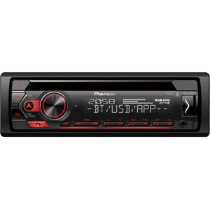Pioneer DEH-S320BT Autoradio Enkel din Rood-CD Tuner-USB-Bluetooth - 4 x 50 W