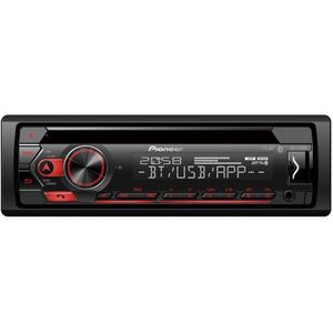 Pioneer DEH-S320BT Autoradio Enkel din Rood-CD Tuner-USB-Bluetooth - 4 x 50 W