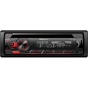 Pioneer DEH-S420BT Autoradio Enkel Din Rood-CD Tuner-USB-Bluetooth - 4 X 50 W