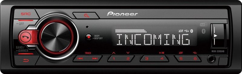Pioneer - MVH-330DAB Receiver - 1DIN - USB/BT/DAB+ - Rood