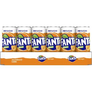 Fanta - Orange Zero - Frisdrank - 330 ml - Blik (24 blikjes)