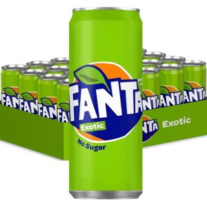 Fanta No Sugar Exotic - frisdrank in blik - 24 blikken a 0,33L