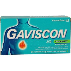 Gaviscon Pepermunt 250  48 kauwtabletten
