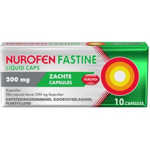 Nurofen Fastine Liquid Caps 200 mg Pijnstiller 10 stuks