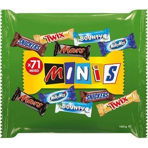 MARS BEST OF MINIS - Super Fun Size Mix - Snickers, Milky Way, Mars, Twix & Bounty 71 Bars (per zak 1425g) - Mars mini's mix