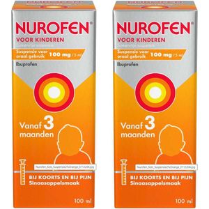 Nurofen Suspensie kind 100 mg/5 ml sinaasappel suikervrij  100 Milliliter