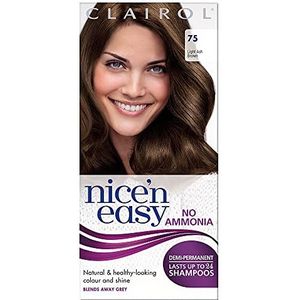Clairol Nice'n Easy Semi-permanente haarkleur zonder ammoniak, 75 Light Ash Brown (lichtbruin)