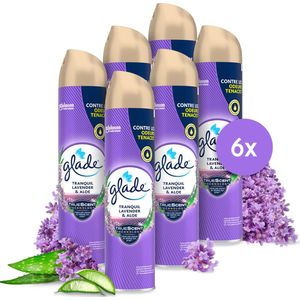 6x Glade Luchtverfrisser Spray Tranquil Lavender & Aloe 300 ml