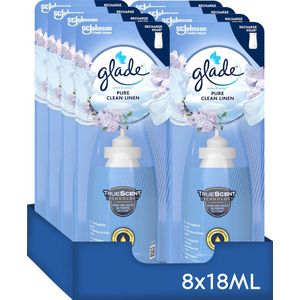 Glade Sense & Spray Pure Clean Linen navullingen - Luchtverfrissers - 8 x 18ML
