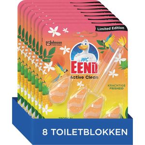 8x WC Eend Active Clean Toiletblok Tropical Summer 38,6 ml