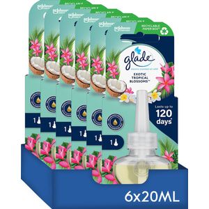 Glade Electric Scented Oil Navulling Exotic Tropical Blossoms - Elektrische Luchtverfrisser - 6 x 20ML