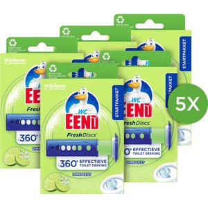 WC Eend Fresh Discs Lime Zest - 1 houder + 1 navulling met 6 Discs - Toiletblokken - 5 x 36 ml