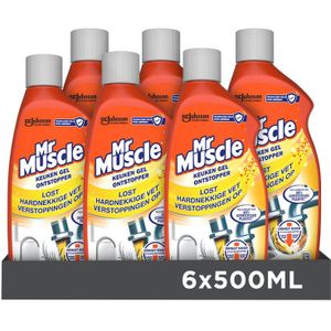 6x Mr. Muscle Keuken Gel Ontstopper 500 ml