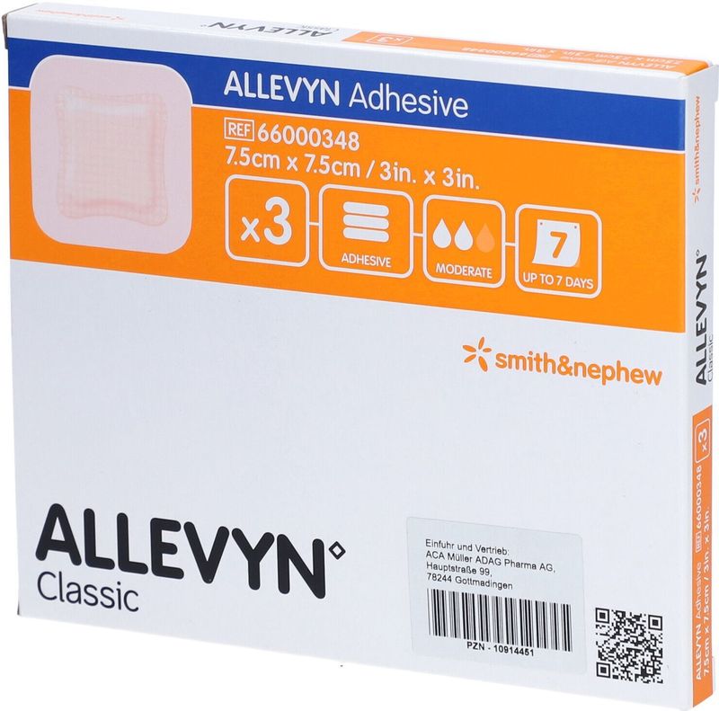 Allevyn - Adhesive - Polyurethaanverband - Sterk Absorberend - 3-Lagige Structuur