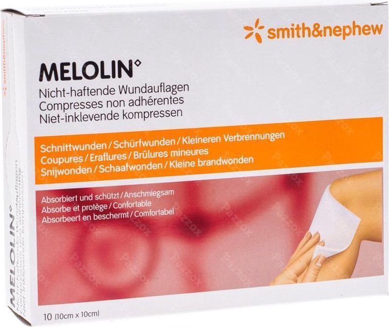 Melolin 10x10 Steriel kompres niet inklevend 10 stuks