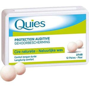 Quies Boules Natural Wax Earplugs Pack 2 x 12 paar oordopjes Quies