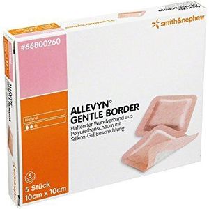 Allevyn Gentle Border steriel,10 x 10 cm (5 stuks)