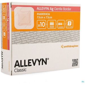 Allevyn AG Gentle Border - Schuimverband - 7,5 x 7,5 cm - Steriel - Antimicrobieel