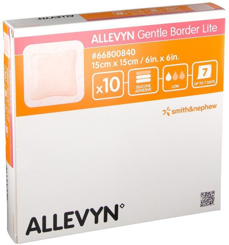 Allevyn Gentle Border Lite - Schuimverband - 15 x 15 cm - 10 stuks