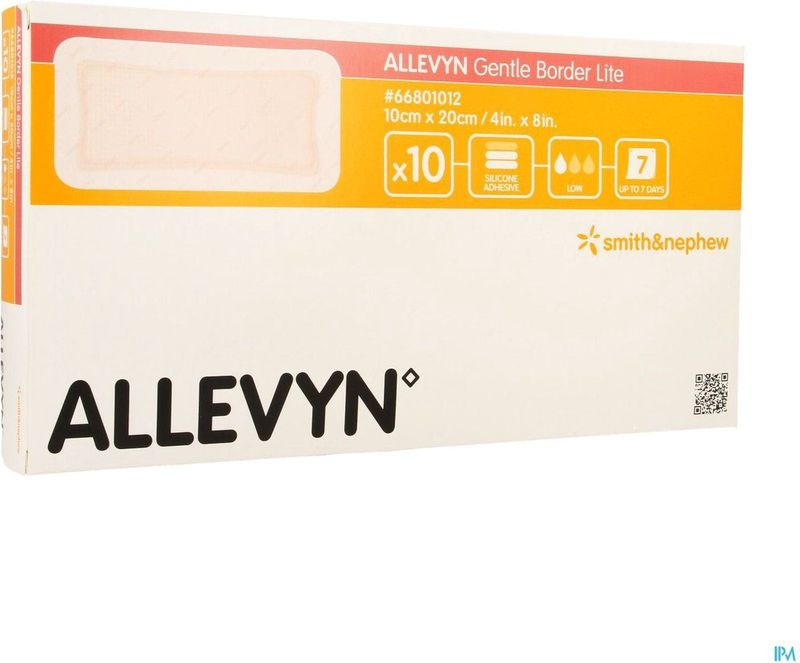 Allevyn - Gentle Border Lite - Gaaskompres - 10,0x20,0cm - Hydrocellulair