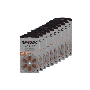 60 x RAYOVAC Extra Gehoorapparaatbatterijen met Active Core 312-technologie