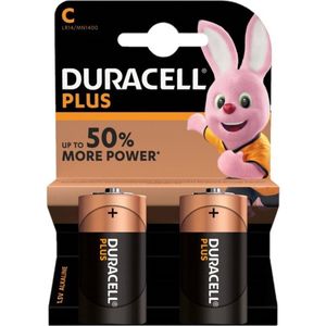 Duracell C Plus 100% 2-Pack  (MN1400) - C Batterijen - Origineel