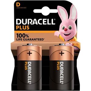 Duracell Plus batterijen, D, R20 1,5V kaart a 2 stuks Duracell Batterij (12.0000cm x cm)