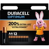 Duracell - Optimum AA Alkalinebatterijen - 1.5 V - 12 Stuks