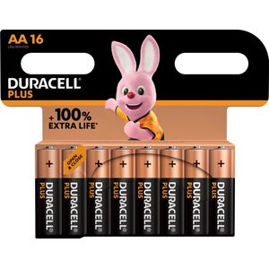 DURACELL Plus Power 100 Alkaline Batterijen AA 16 Stuks