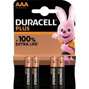 Duracell Alkaline Plus AAA batterij 4 pack