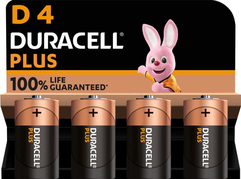 Duracell - Plus-D K4 Mono (D)-Batterie Alkali-Mangan 1.5 v 4 St.