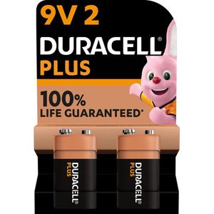 Duracell Plus 9V - alkaline batterijen - 6LR61 - 2 stuks