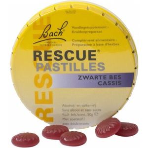 Bach Rescue pastilles zwarte bes | 50 gr