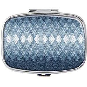 Moderne geometrische kunst pillendoos met spiegelvak pillendoos voor portemonnee of zak zilver rechthoekige pillendoos of vitamine, visolie, pillenorganisator