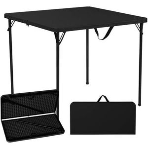 Tuin opvouwbare tafel en stoel bistroset, opvouwbare draagbare campingklaptafel, geschikt voor kampeerreizen, tuinfeesten, barbecues, picknicks, enz. (kleur: zwart, maat: één tafel)