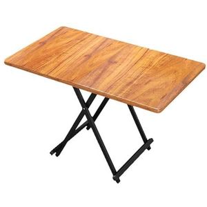 Draagbare tafel, draagbaar, opvouwbaar, bladverliezende tafel, geschikt voor gebruik in de eetkamer, woonkamer, terras, studeerkamer (kleur: bruin, maat: 100 x 60 x 75 cm)