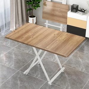 Draagbare tafel, draagbaar, opvouwbaar, bladverliezende tafel, geschikt voor gebruik in de eetkamer woonkamer terras studie (kleur: licht walnoot, maat: 100 x 60 x 75 cm)