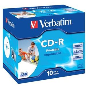 Verbatim CD recordable, doos van 10 stuks, individueel verpakt (Jewel Case)