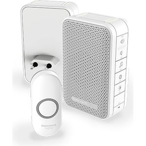 Honeywell draadloze draagbare en plug-in deurbel - Met volumeregeling en drukknop - Wit